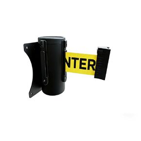 Wall Mount Crowd Control Barriers 1 Pack, TrreZON Fixed Retractable Barrier with Steel Case 10' Yellow Belt with "Caution: DO NOT Enter" for Grocery, Retail Store, Office, Stadium, School in Saudi Arabia