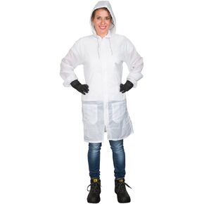 معطف مختبر طلاء بخاخ واقي من النايلون المتين خفيف الوزن من كولاد باللون الأبيض in Kuwait
