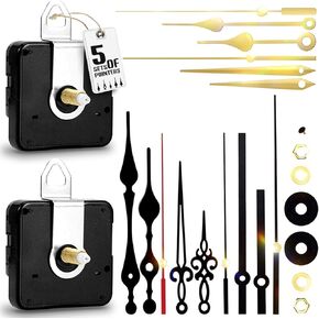 طقم آلية ساعة كوارتز مكون من قطعتين، استبدال المواد التي تعمل بآليات ساعة الحائط، أجزاء حركة الساعة، استبدال أجزاء المحرك DIY مع 5 مجموعة أيدي (بدون بطارية) in Kuwait