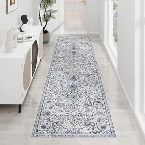 سجادة أرضية من الفينيل من SALLOUS للمنزل، سجادة منطقة مقاومة للماء مقاس 5 × 8 بوصة لغرفة المعيشة، سجادة منطقة غير قابلة للانزلاق لتحت طاولة الطعام، سجادة حماية الأرضية الصلبة من الفينيل لغرفة النوم والمطبخ والحمام (أزرق رمادي) in Kuwait