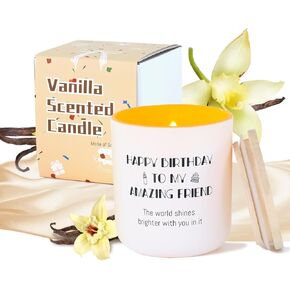 HAVITI Birthday Candle for Women, Vanilla Sugar Scented Candles Soy Wax 8OZ, Luxury Happy Birthday Candle Friend, Mom Sisiter Her Men in Kuwait