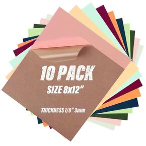 10 قطع 8 × 12 بوصة 200 × 300 مم 1/8 بوصة سمك 10 في 1 لوحة زجاج شبكي بألوان الباستيل من جانب واحد لامعة من زجاج شبكي متجمد من جانب واحد لألواح بلاستيكية قابلة بالليزر DIY in Kuwait
