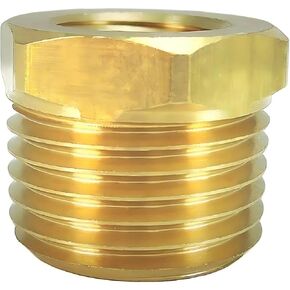 تركيب أنابيب مخفض البطانة السداسية - يناسب استبدال أجزاء أنظمة الأنابيب J02F04M - تركيب مخفض الأنابيب النحاسية - ذكر 1/2 بوصة NPT × 1/4 بوصة سداسي نحاسي أنثى NPT، قطعتان in Kuwait