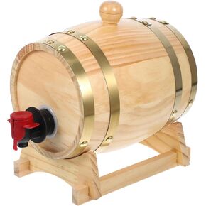 Retro Wine Bottle Dispenser Wood Wine Barrel Drink Barrel Home Party Bar Restaurant in Kuwait