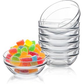 Farielyn-X أوعية زجاجية صغيرة بحجم 3.5 بوصة و4oz، حاويات زجاجية صغيرة، Ramekins، الإعدادية، وعاء قرصة، حاويات بهار قابلة للتكديس، للإعداد، الانخفاضات، المكسرات، الوجبات الخفيفة، أوعية إعداد وجبات الحلوى، أوعية الحلوى in Kuwait