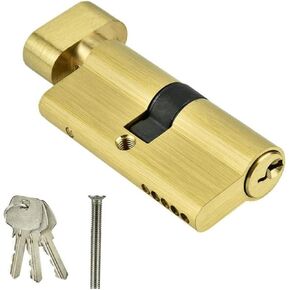 Thumb Turn Euro Cylinder Lock,Lock Cylinder 65mm Anti-Theft Entrance Copper Single Open Lock Cylinder Security Interior Bedroom Door Lock Cylinder with 3 Key Door Barrel Lock in Kuwait