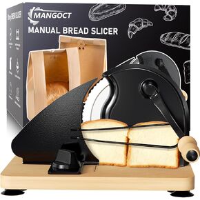 Upgraded Manual Bread Slicer for Homemade Bread with 20 Bags and Acrylic Cover, Adjustable Thickness Bread Cutter, Sourdough Slicer Serrated Blade with Scale Line and Suction Cup for Baguettes in Saudi Arabia