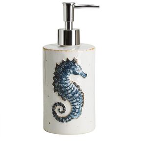 CHOOLD Ceramic Seahorse Dispenser with Plastic Pump, Refillable Lotion Soap Container, Lotion Bottle, Hand Soap Dispenser, Retro Blue with Brown in Kuwait