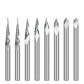 3.175mm Shank Tip Carving Cutter 20/30/45/60 Degrees Milling Cutter Tungsten Carbide Router Bit 3D Engraving Bit(60Dx0.1) in Kuwait