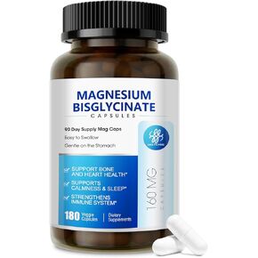 iMATCHME Magnesium Bisglycinate 100%, Magnesium Supplement Support to Sleep & Calmness,Heart Healthy, Muscle & Bones, Maximum Absorption,180 Capsules in Kuwait