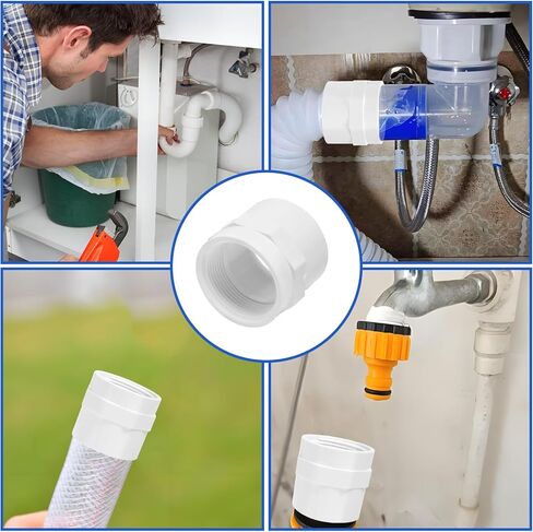 6 قطع تركيب أنابيب محول أنثى PVC مقاس 1 بوصة، وصلة محول خيط تركيب الأنابيب البلاستيكية البيضاء، وصلة توصيل الأنابيب الملولبة، مقبس x NPT أنثى، Sch40 in Saudi Arabia