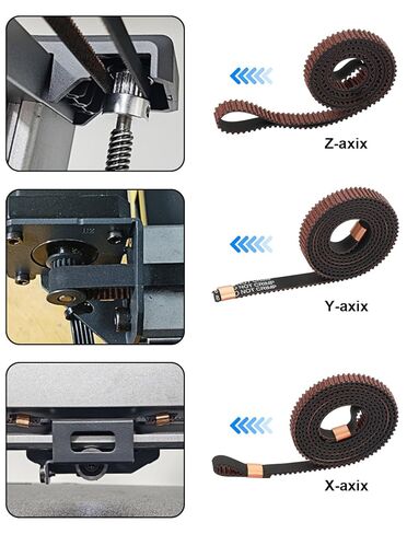 3D Printer Accessories Timing Belt for Kobra 3, X Y Z Axis Synchronized Drive Belt Replacement Kit in Kuwait