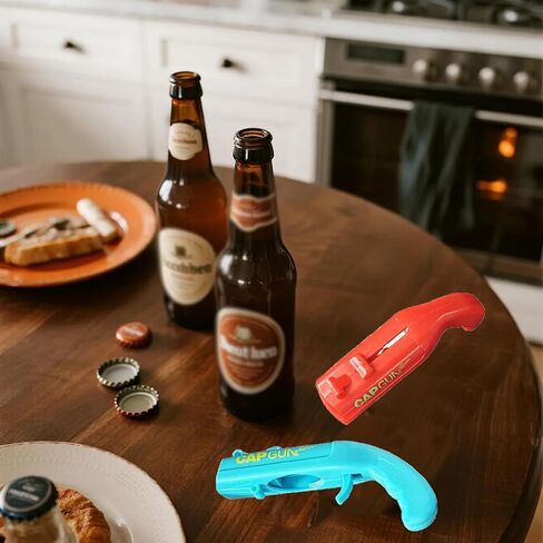 Beer Bottle Opener Gag Gifts Cap Gun Bottle Opener Fun Practical Tool For Beer Enthusiasts Suitable For Camping Festivals College Gatherings Pool Parties (1, Red-Blue-Black-Grey) in Saudi Arabia