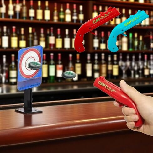 Beer Bottle Opener Gag Gifts Cap Gun Bottle Opener Fun Practical Tool For Beer Enthusiasts Suitable For Camping Festivals College Gatherings Pool Parties (1, Red-Blue-Black-Grey) in Saudi Arabia