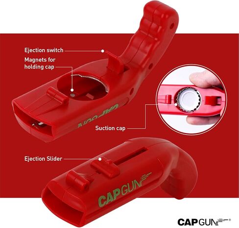 Beer Bottle Opener Gag Gifts Cap Gun Bottle Opener Fun Practical Tool For Beer Enthusiasts Suitable For Camping Festivals College Gatherings Pool Parties (1, Red-Blue-Black-Grey) in Saudi Arabia