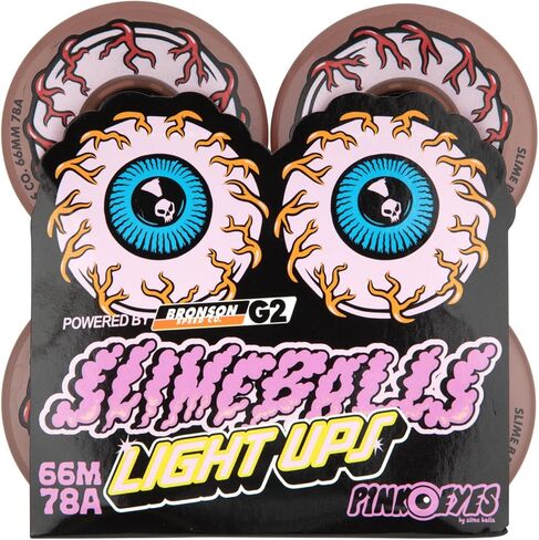 Pink Eyes Light Ups OG Slime 78a Skateboard Wheels in Saudi Arabia