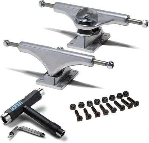 [CCS] Skateboard Trucks Bundle | Set of 2 | Professional Grade | Steel | All-in-One Skate Tool | 1" Mounting Hardware Included in Saudi Arabia