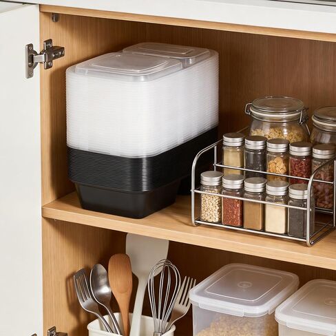 100 Pack (200-Piece)32 oz Meal Prep Containers,2-Compartment Reusable Food Storage Containers with Lids,Microwave Freezer Dishwasher Safe,Sturdy Leakproof&BPA Free Bento Box for To Go Take Out in Saudi Arabia
