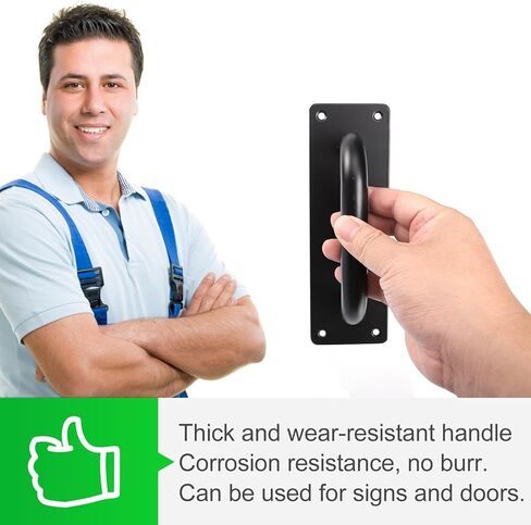 Holibanna الفولاذ المقاوم للصدأ سحب مقبض الباب مقبض أسود مربع صغير مقاوم للحريق دفع سحب الدرابزين للأبواب التجارية والنوافذ الاستخدام المنزلي in Kuwait