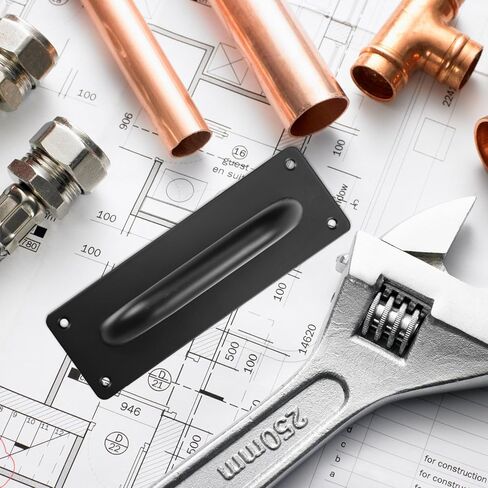 Holibanna الفولاذ المقاوم للصدأ سحب مقبض الباب مقبض أسود مربع صغير مقاوم للحريق دفع سحب الدرابزين للأبواب التجارية والنوافذ الاستخدام المنزلي in Kuwait