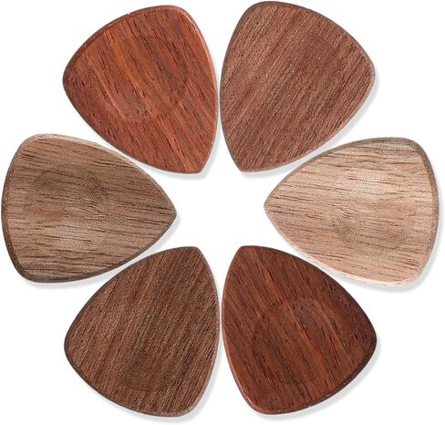 Wooden Guitar Picks, 6Pcs Bulk Guitar Picks for Guitarists, Musicians, Acoustic Guitars, Bass, Ukulele Lover in Saudi Arabia