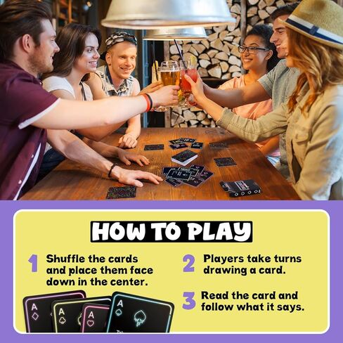 Broytain Drunk Poker Drinking Games for Adults, Card Games for Game Night, Couples Game for Date Night, Adult Party Drinking, Holographic Playing Cards, Social Fun with Friends, Age 21+ in Kuwait