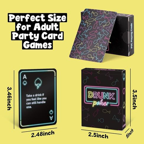 Broytain Drunk Poker Drinking Games for Adults, Card Games for Game Night, Couples Game for Date Night, Adult Party Drinking, Holographic Playing Cards, Social Fun with Friends, Age 21+ in Kuwait