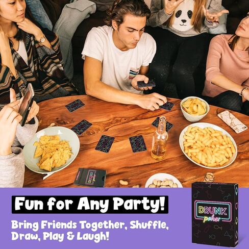 Broytain Drunk Poker Drinking Games for Adults, Card Games for Game Night, Couples Game for Date Night, Adult Party Drinking, Holographic Playing Cards, Social Fun with Friends, Age 21+ in Kuwait