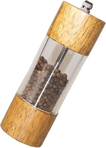 Pepper Grinder Salt Grinder Wooden Pepper Mill Grinder w/Adjustable Coarse, 6 inch Wood Refillable Manual Pepper Grinder Mill Peppermill for Black Peppercorn, Easy Clean in Kuwait