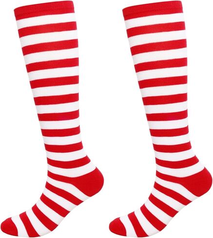 Gvhntk Knee High Striped Socks Long Thin Tube Sports Compression Socks Casual Stripe Tube Stockings for Running in Saudi Arabia