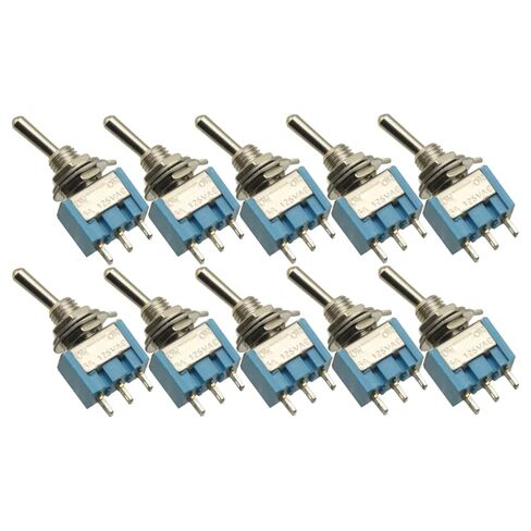 10pcs Mini Spdt Toggle Switch,Spdt Switch,Mini MTS-102 3-Pin SPDT ON-ON 6A 125VAC Toggle Switches in Saudi Arabia
