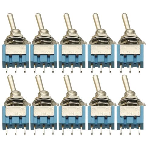 10pcs Mini Spdt Toggle Switch,Spdt Switch,Mini MTS-102 3-Pin SPDT ON-ON 6A 125VAC Toggle Switches in Saudi Arabia