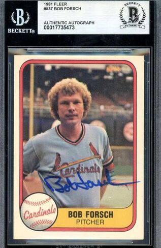 Bob Forsch Gem Mint 10 Beckett BAS Signed 1981 Fleer Autograph - Baseball Slabbed Autographed Cards in Saudi Arabia