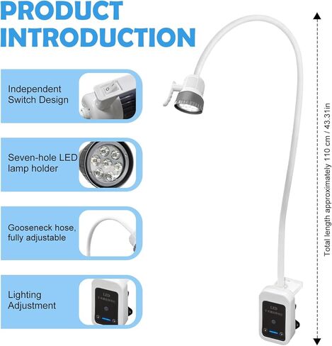 12W LED Medical Exam Light Surgical Examination Lamp with 360° Adjustable Illumination, Clamp Table Type Dental-Oral & Gynaecology Outpatient Cold Light Lamp in Saudi Arabia