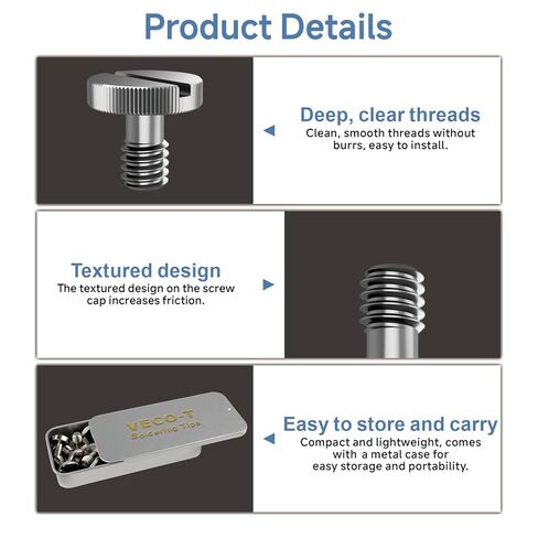 1/4"-20 Camera Screw Set, 16-Pack Stainless Steel Tripod Mount Screw, for Camera Cage, Tripod, Monopod, Quick Release Plate, Photography & Projector Mount Equipment in Kuwait