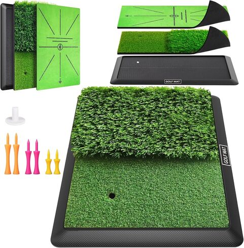 Golf Mat, Practice Outdoor Indoor for Training Chipping Show Swing Path, Hitting Turf Mat with Rubber Backing,Golf Accessories,Gifts for Men/Dad/Husband in Saudi Arabia