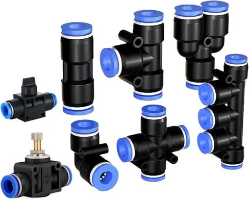 Pneumatic Fittings Pipe Connectors PU PY PK PE PV SA Quick Release Connector Air Tube 6mm Push Into Hose Couping 1Pcs(HVFF Valve) in Saudi Arabia