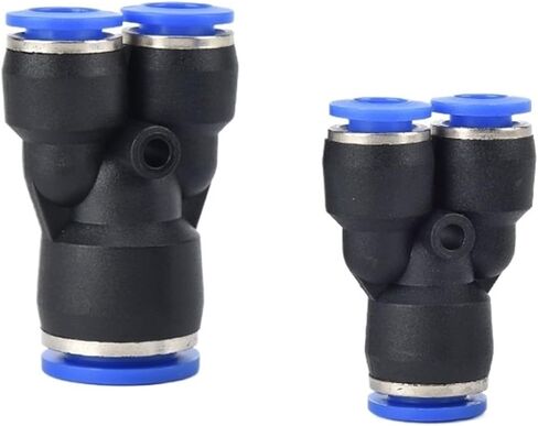 الأزرق الهوائية القصبة الهوائية المقابس السريعة على شكل Y ثلاثي القطر المتغير البلاستيك المشترك PW6-4/8-6/10-8/12-8 1 قطعة (PW6-4) in Kuwait