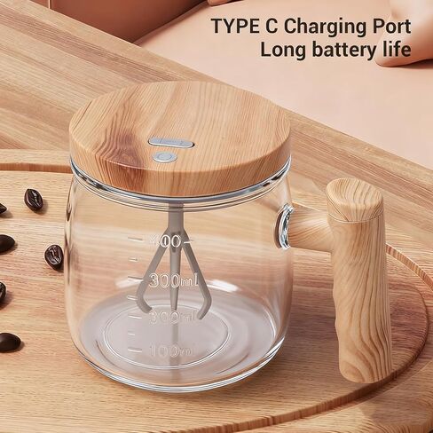 Haofy Electric Mixing Glass Mug 400ML Automatic Self Stirring Cup with USB Rechargeable Design for Coffee Milk Protein Powder Honey Drinks at Home Office Travel in Saudi Arabia