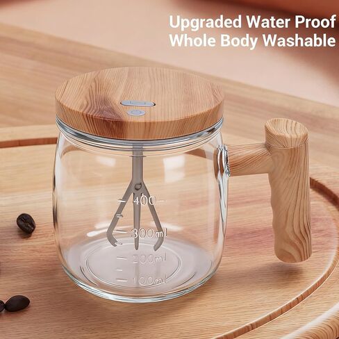 Haofy Electric Mixing Glass Mug 400ML Automatic Self Stirring Cup with USB Rechargeable Design for Coffee Milk Protein Powder Honey Drinks at Home Office Travel in Saudi Arabia