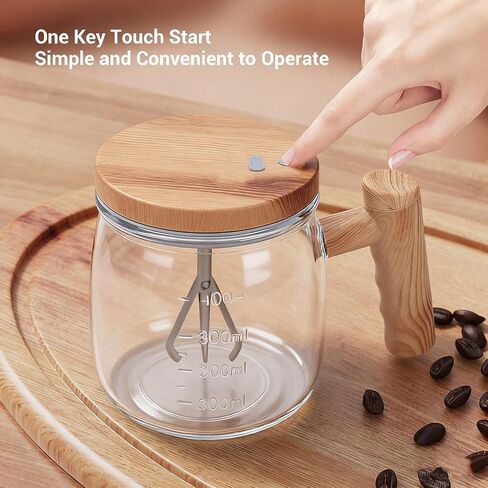 Haofy Electric Mixing Glass Mug 400ML Automatic Self Stirring Cup with USB Rechargeable Design for Coffee Milk Protein Powder Honey Drinks at Home Office Travel in Saudi Arabia
