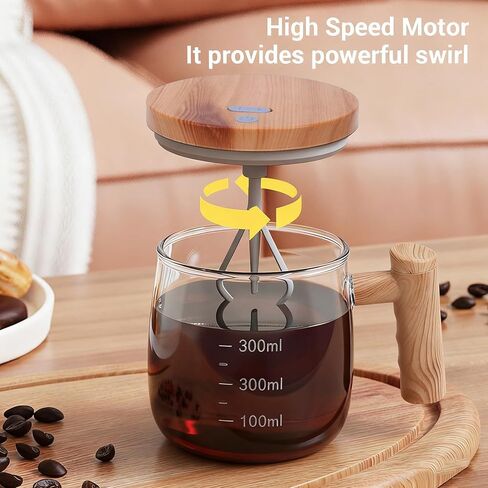 Haofy Electric Mixing Glass Mug 400ML Automatic Self Stirring Cup with USB Rechargeable Design for Coffee Milk Protein Powder Honey Drinks at Home Office Travel in Saudi Arabia