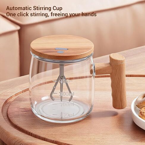 Haofy Electric Mixing Glass Mug 400ML Automatic Self Stirring Cup with USB Rechargeable Design for Coffee Milk Protein Powder Honey Drinks at Home Office Travel in Saudi Arabia