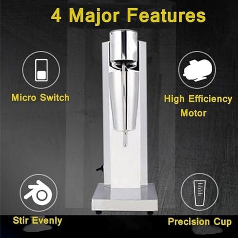 Commercial Milkshake Machine, 180W Electric Drink Mixer with 800ML Cup, Smoothie Milk Shake Maker, Ice Cream Blender, for Protein Shakes and Mixing Cocktail in Saudi Arabia