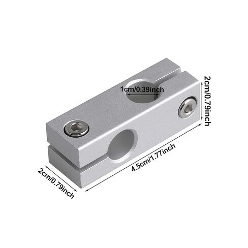 BQLZR 10 مللي متر × 10 مللي متر ثقب القطر سبائك الألومنيوم الفضة ثقب مزدوج عبر رمح خطي دعم موصلات in Kuwait