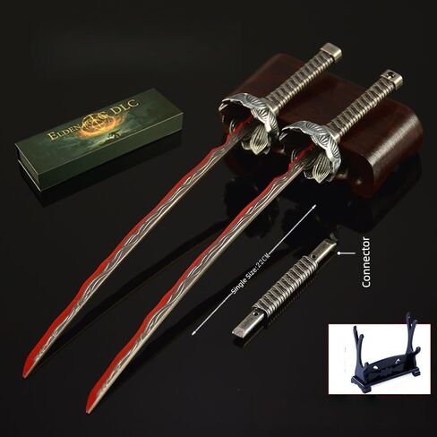 Superbuybox Game Elden Ring DLC Nightreign Eleonora's Poleblade Twinblade Sword Katana Giftbox Martial Arts Game Collection Gift Desk Decor w/Display Stand in Kuwait