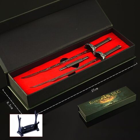 Superbuybox Game Elden Ring DLC Nightreign Eleonora's Poleblade Twinblade Sword Katana Giftbox Martial Arts Game Collection Gift Desk Decor w/Display Stand in Kuwait
