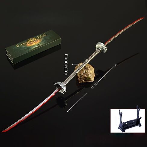 Superbuybox Game Elden Ring DLC Nightreign Eleonora's Poleblade Twinblade Sword Katana Giftbox Martial Arts Game Collection Gift Desk Decor w/Display Stand in Kuwait