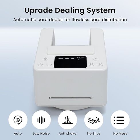 Automatic Card Dealer Machine, 360° Rotating 2/1 Deck Poker Card Dealer for Texas Holdem, Blackjack, 1-8 Player, Fast & Accurate Dealing, Stable and Smooth Operation for Home & Entertainment in Saudi Arabia