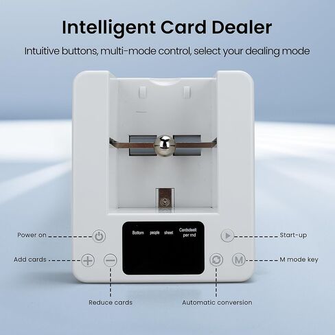 Automatic Card Dealer Machine, 360° Rotating 2/1 Deck Poker Card Dealer for Texas Holdem, Blackjack, 1-8 Player, Fast & Accurate Dealing, Stable and Smooth Operation for Home & Entertainment in Saudi Arabia